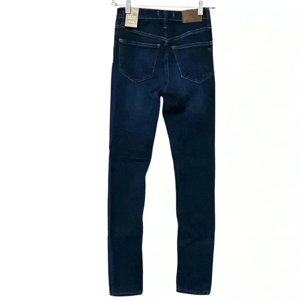 Madewell Dark Skinny Jeans W24 NWT Magic Pockets Clean Girl Classic Casual Denim